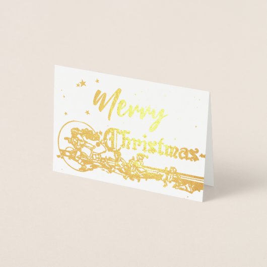 kerstman en groene kerst folie kaarten (Voorkant)