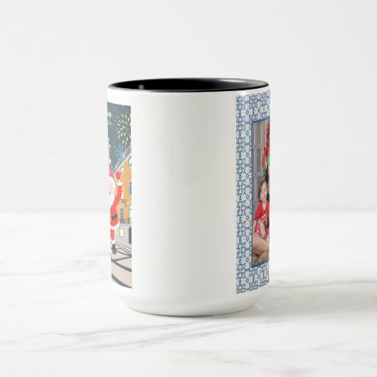 Kerstman en Haan Champagne Toast naar New Yea Mok (Midden)