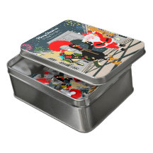 Kerstman en Haan Champagne Toast naar New Yea