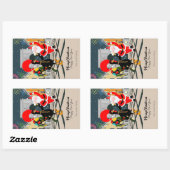 Kerstman en Haan Champagne Toast naar New Yea Rechthoekige Sticker (Vel)