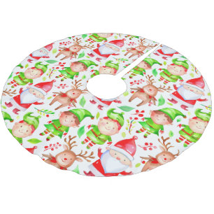 Kerstman en hertenpatroon kerstboom rok
