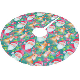 Kerstman en hertenpatroon kerstboom rok