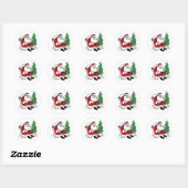 kerstman en het goede boek ronde sticker (Vel)