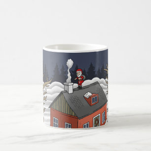 Kerstman en het kleine rode huis koffiemok