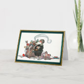 Kerstman en HIs Tas van Speelgoed Kerst Vakantie K Feestdagen Kaart (Voorkant)