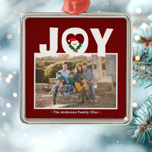Kerstman en Holly Berries - Sinterklasfamilie Foto Metalen Ornament
