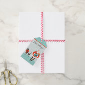 Kerstman en hond cadeautags cadeaulabel (Met Touw)