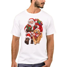 Kerstman en hond leveren kerstcadeaus af