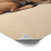  kerstman en honden vrolijk kerstfeest poster (Hoek)