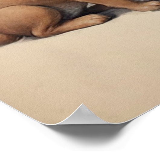  kerstman en honden vrolijk kerstfeest poster (Hoek)