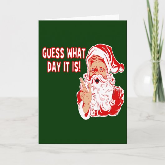 Kerstman en Hump Day Camel Feestdagen Kaart (Voorkant)