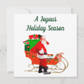 Kerstman en ingepakte slee Kaart (Achterkant)