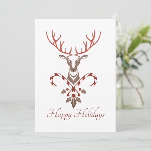 Kerstman en Kaart met snoepsuikerriet (Staand voorkant)