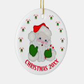  kerstman en kandycanes keramisch ornament (Rechts)