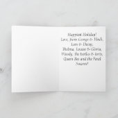 Kerstman en kat feestdagen kaart (Binnen)