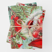  kerstman en kerstboom inpakpapier vel (In situ)