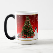 Kerstman en kerstboom magische mok (Links)
