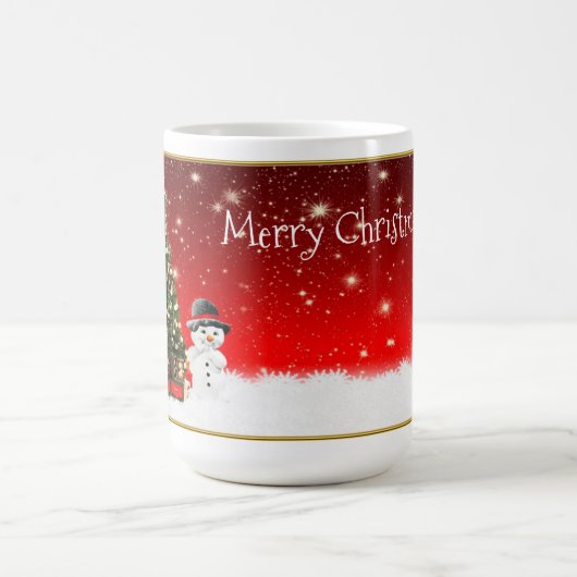 Kerstman en kerstboom magische mok (Midden)