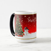 Kerstman en kerstboom magische mok (Voorkant links)