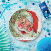  kerstman en kerstboom papieren bordje (Feest)