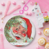  kerstman en kerstboom papieren bordje (Feest)
