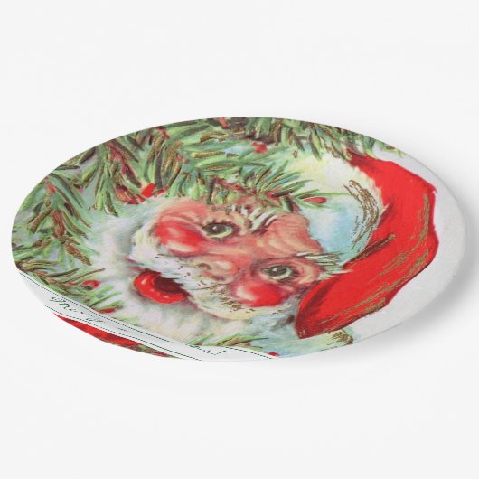  kerstman en kerstboom papieren bordje (Gekanteld)