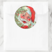 kerstman en kerstboom ronde sticker (Tas)