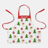 kerstman en kerstboompatroon schort (Voorkant)