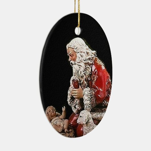 Kerstman en kerstman keramisch ornament (Rechts)