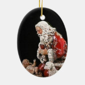 Kerstman en kerstman keramisch ornament (Achterkant)