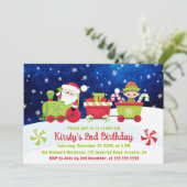 Kerstman en kerstman, kinderen van 12 september kaart (Staand voorkant)