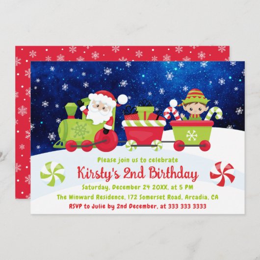 Kerstman en kerstman, kinderen van 12 september kaart (Voorkant / Achterkant)