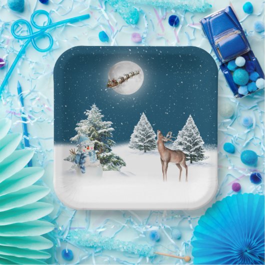 Kerstman en kerstman papieren bordje (Feest)