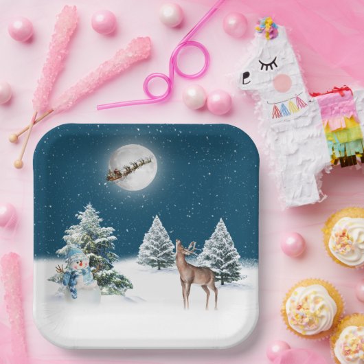 Kerstman en kerstman papieren bordje (Feest)