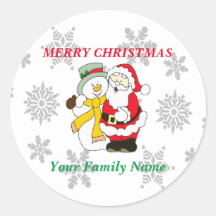 Kerstman en Kerstman Ronde Sticker