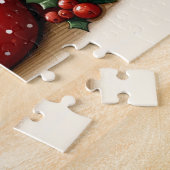 Kerstman en kind genieten van warme chocolademelk legpuzzel (Zijkant)