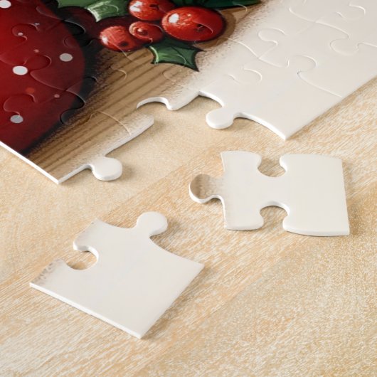 Kerstman en kind genieten van warme chocolademelk legpuzzel (Zijkant)