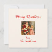  kerstman en kind kerst Kaart (Achterkant)