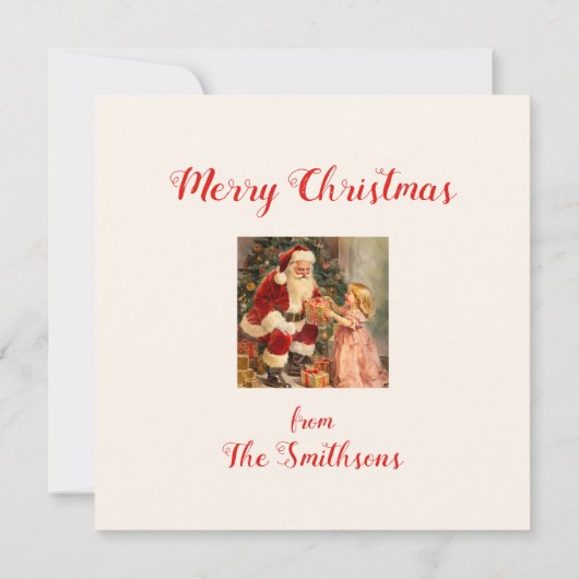  kerstman en kind kerst Kaart (Achterkant)