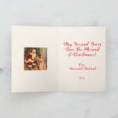 kerstman en kind kerst Kaart (Binnen)