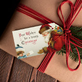 Kerstman en kind met kerstbrief Cadeaulabel