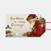 Kerstman en kind met kerstbrief Cadeaulabel (Voorkant (Horizontaal))