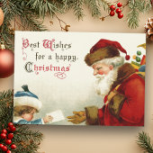  Kerstman en kind met kerstbrief Feestdagenkaart