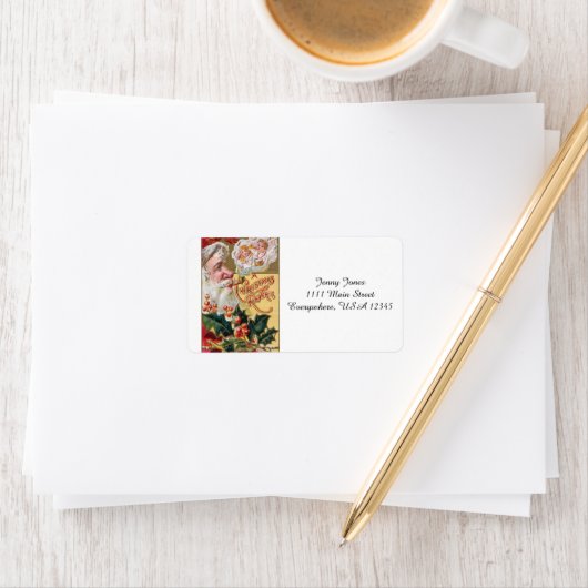 kerstman en kinderen etiket (Insitu)