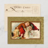  kerstman en kinderen feestdagenkaart (Voorkant / Achterkant)