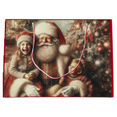  kerstman en kinderen groot cadeauzakje (Voorkant)