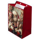  kerstman en kinderen medium cadeauzakje (Achterkant Gekanteld)