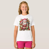 Kerstman en kinderen t-shirt (Voorkant volledig)