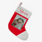  Kerstman en klein meisje Kleine Kerstsok (Voorkant (Hangend))