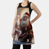 Kerstman en kleine helper kerstontwerp schort (Insitu)